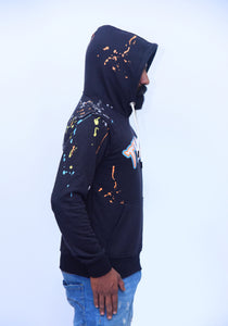 Black Paint Splatter Hoodie