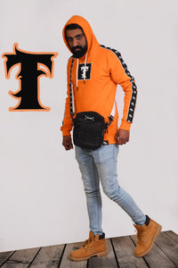 T Sign Orange Cotton Hoodie